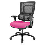 Vertical Black Mesh Back Chair with Shiny Black Base