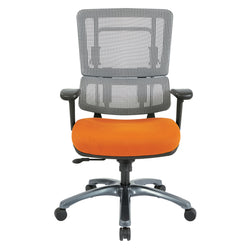 Vertical Grey Mesh Back Chair with Titanium Base