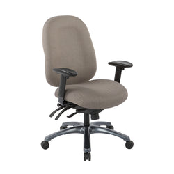Multi-Function High Back Chair with Seat Slider and Titanium Finish Base