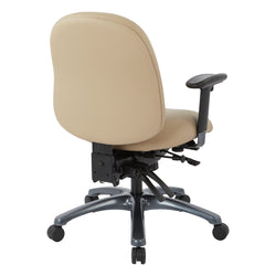 Multi-Function Mid Back Chair with Seat Slider and Titanium Finish Base