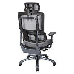 Vertical Grey Mesh Back Chair with Titanium Base with headrest