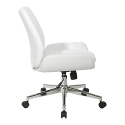 Faux Leather Chair with Chrome Finish Base