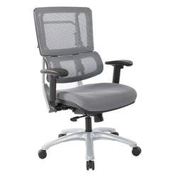 Vertical Grey Mesh Back Chair with Silver Base 1