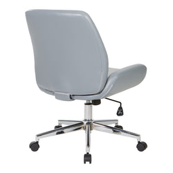 Faux Leather Chair with Chrome Finish Base