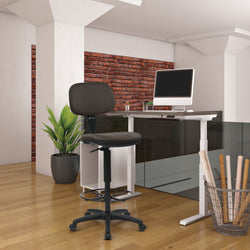 Sculptured Seat and Back Custom Dillon Fabric Drafting Chair