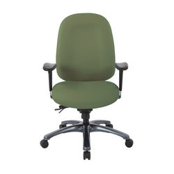 Multi-Function High Back Chair with Seat Slider and Titanium Finish Base