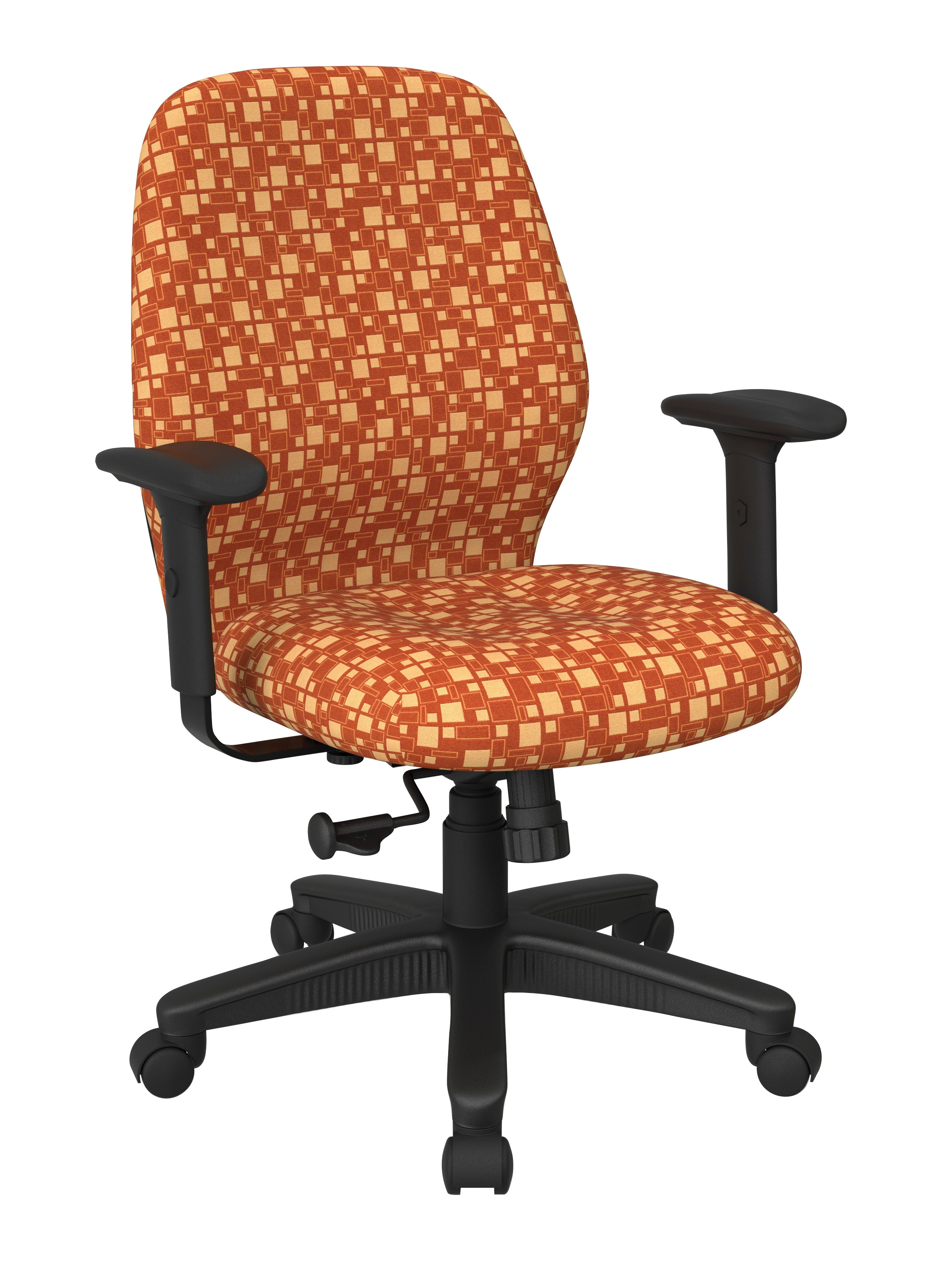 Mid Back 2-to-1 synchro Tilt Chair with 2 -Way Adjustable Soft padded Arms 28