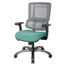 Vertical Grey Mesh Back Chair with Titanium Base 1