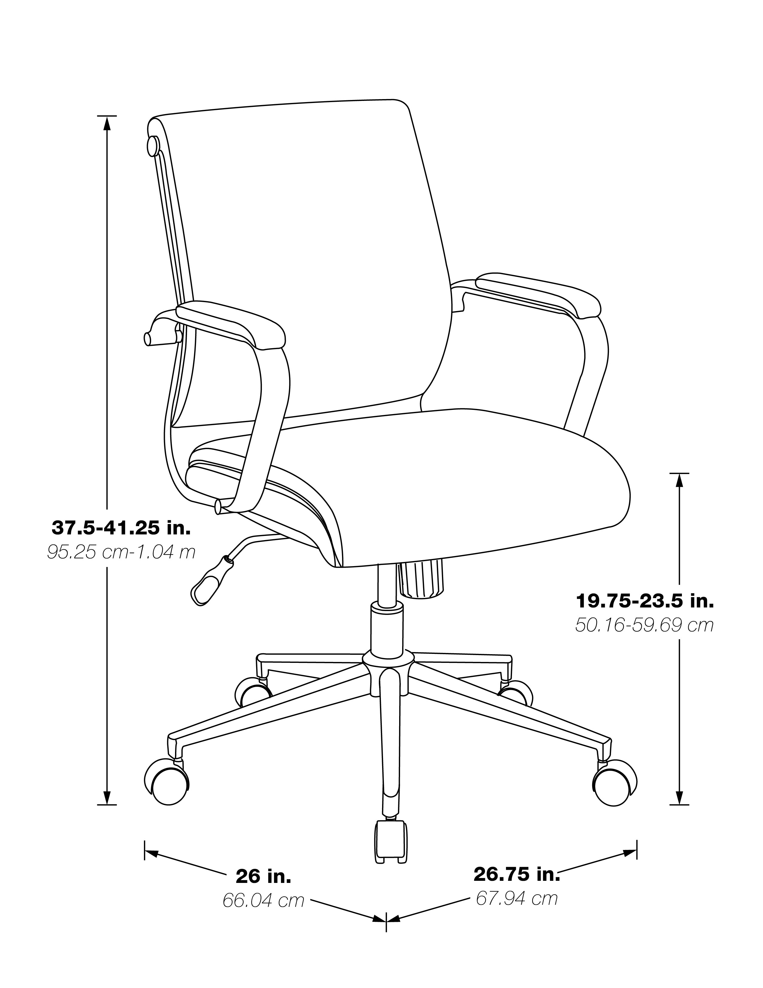 Mid Bk Silver Ion Technology Fabric Chair