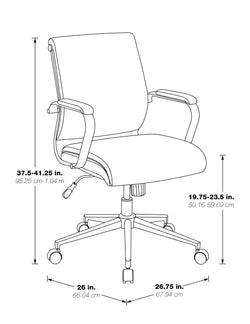 Mid Bk Silver Ion Technology Fabric Chair