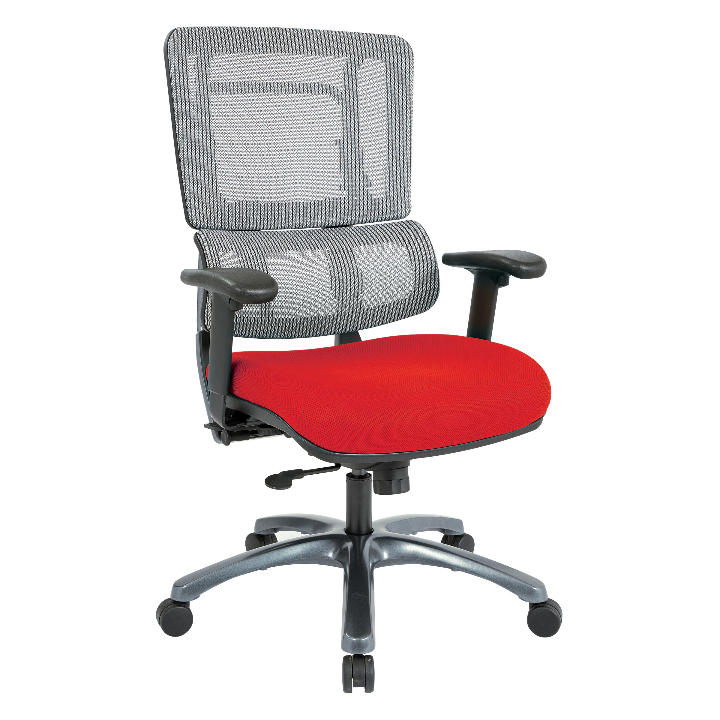 Vertical Grey Mesh Back Chair with Titanium Base 1