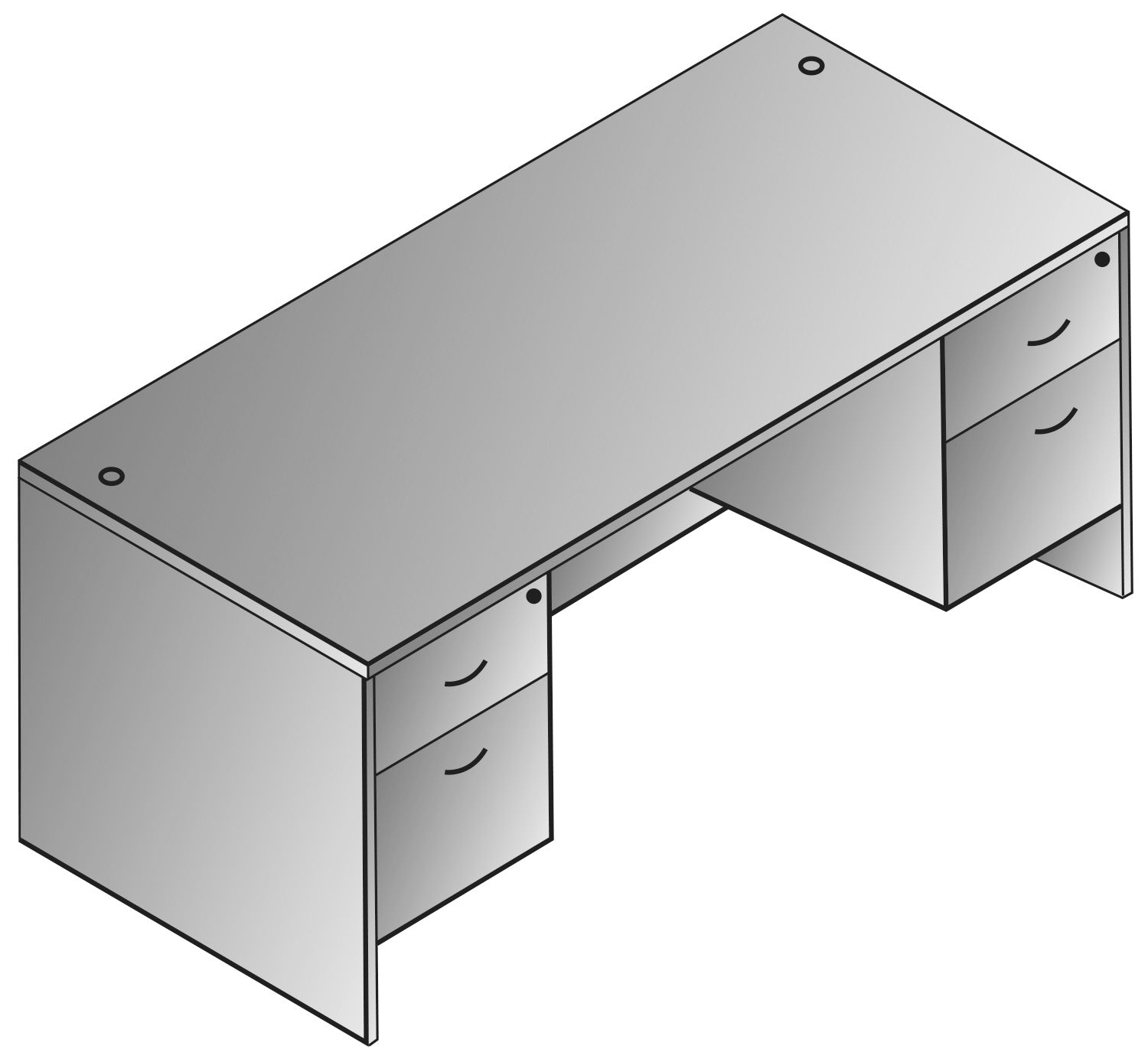 Napa Double Pedestal Desk 60"X30"
