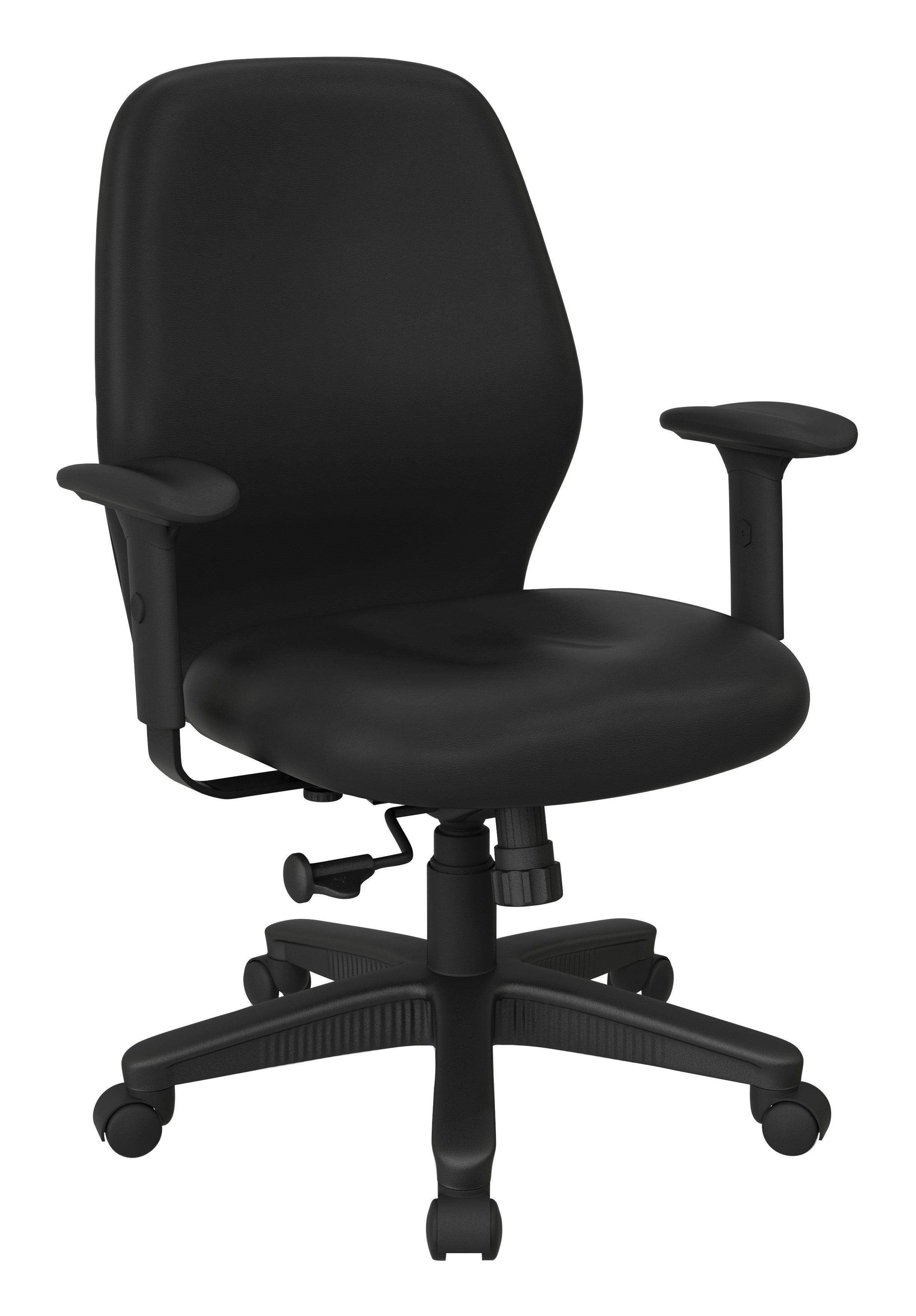 Mid Back 2-to-1 synchro Tilt Chair with 2 -Way Adjustable Soft padded Arms 39