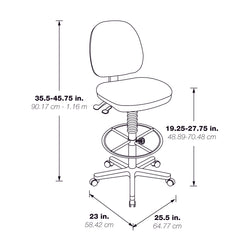 Deluxe Ergonomic Drafting Chair Custom B Grade Fabric