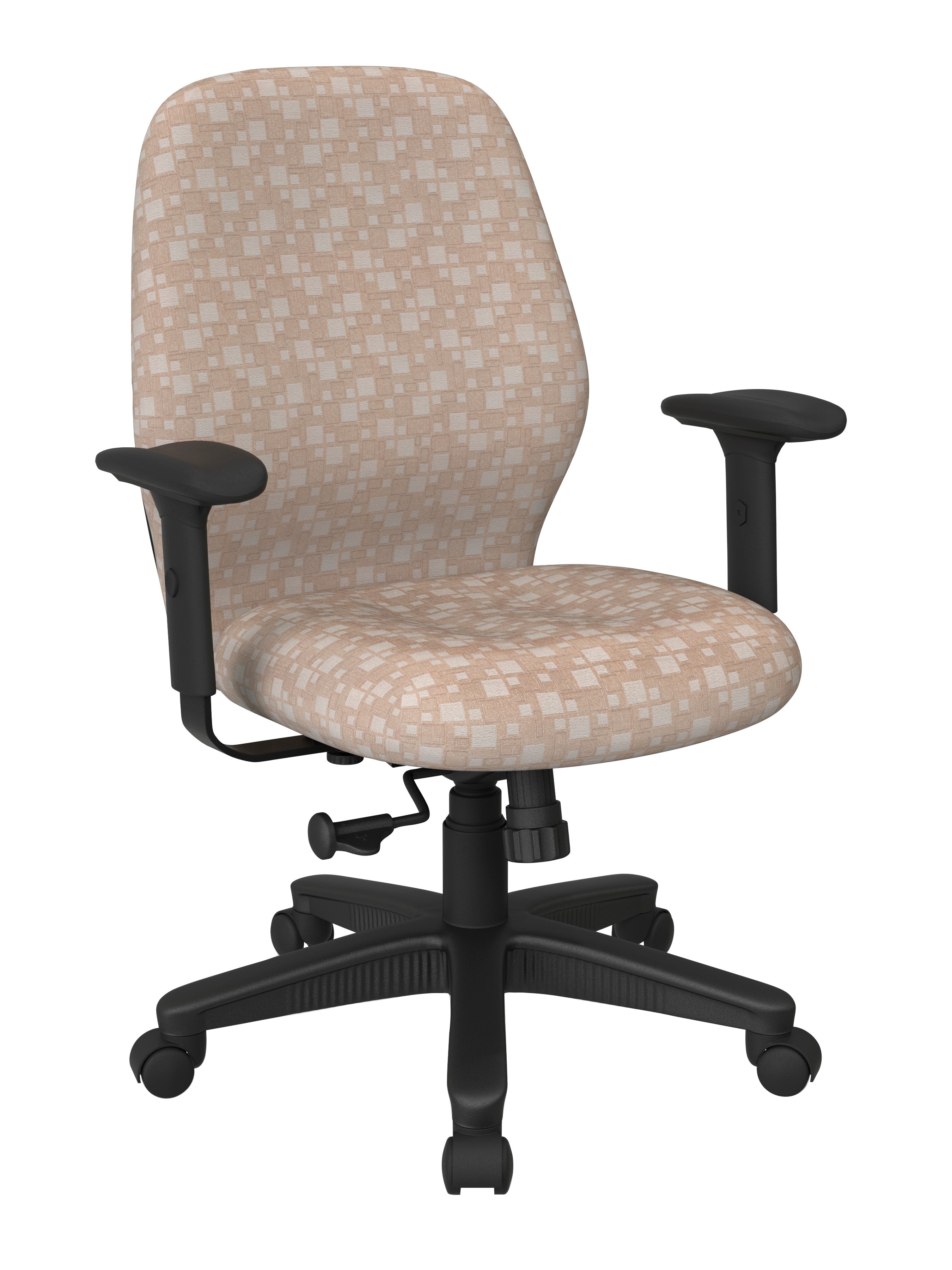 Mid Back 2-to-1 synchro Tilt Chair with 2 -Way Adjustable Soft padded Arms 23
