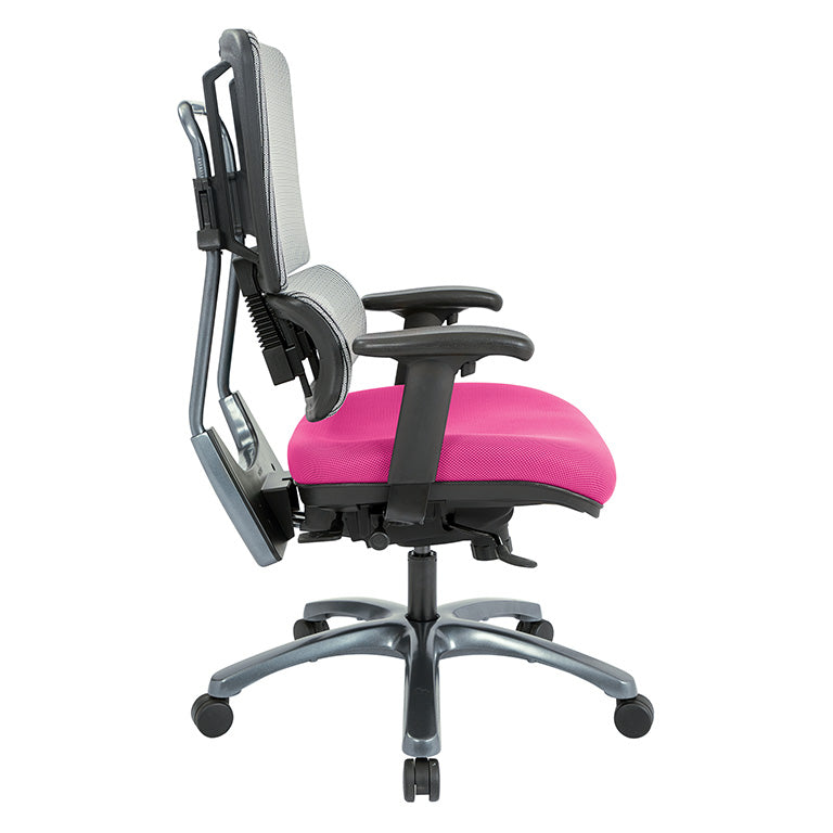 Vertical Grey Mesh Back Chair with Titanium Base