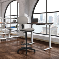 Sculptured Seat and Back Custom Dillon Fabric Drafting Chair