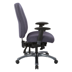 Multi-Function High Back Chair with Seat Slider and Titanium Finish Base