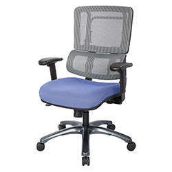 Vertical Grey Mesh Back Chair with Titanium Base 1