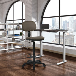 Sculptured Seat and Back Custom Dillon Fabric Drafting Chair