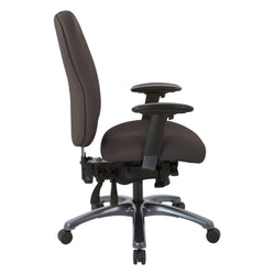 Multi-Function High Back Chair with Seat Slider and Titanium Finish Base