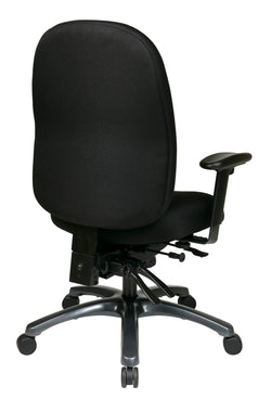 Multi-Function High Back Chair with Seat Slider and Titanium Finish Base