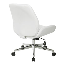 Faux Leather Chair with Chrome Finish Base