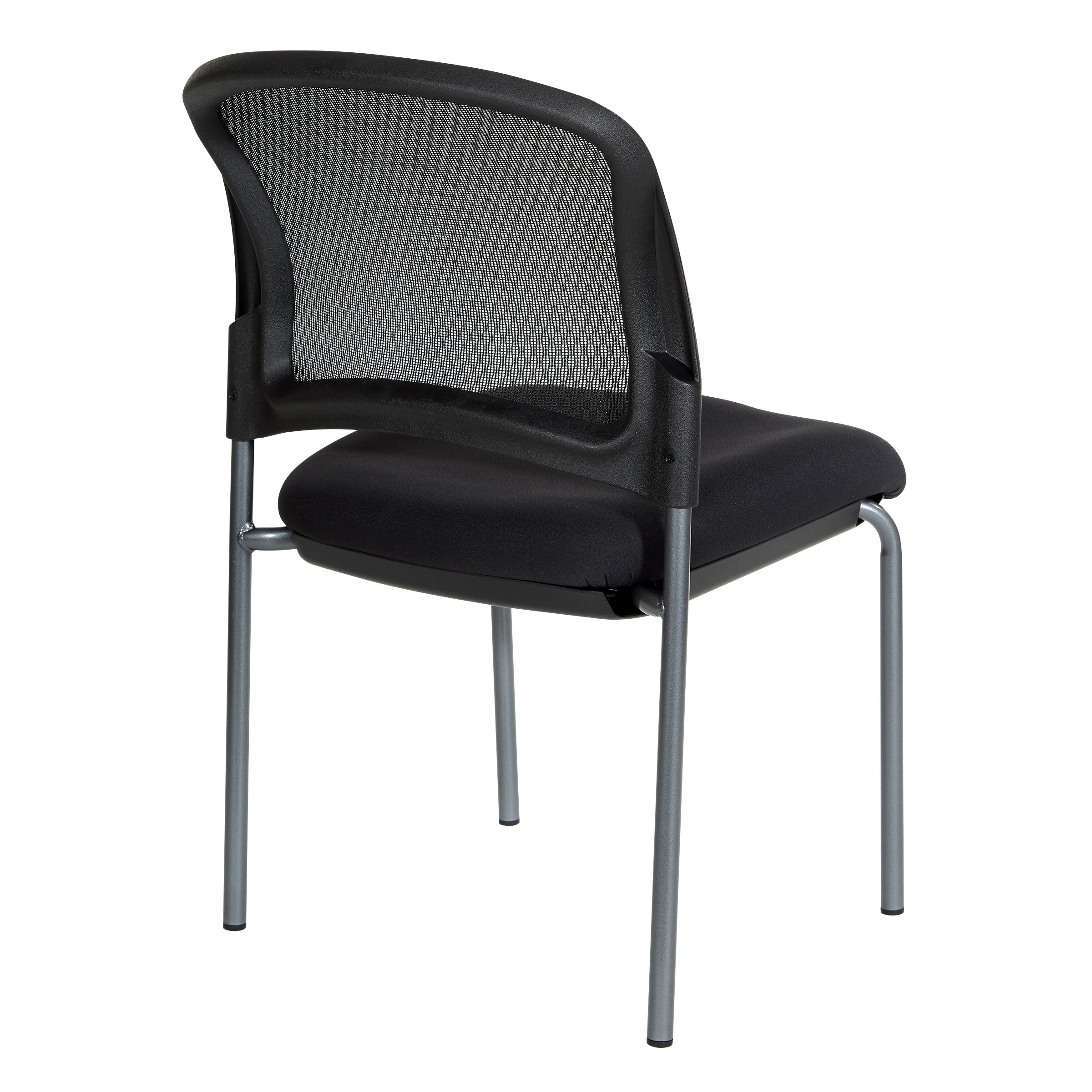 Titanium Finish Black Visitors Chair with ProGrid® Back and Straight Legs Coal