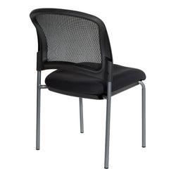 Titanium Finish Black Visitors Chair with ProGrid® Back and Straight Legs Coal