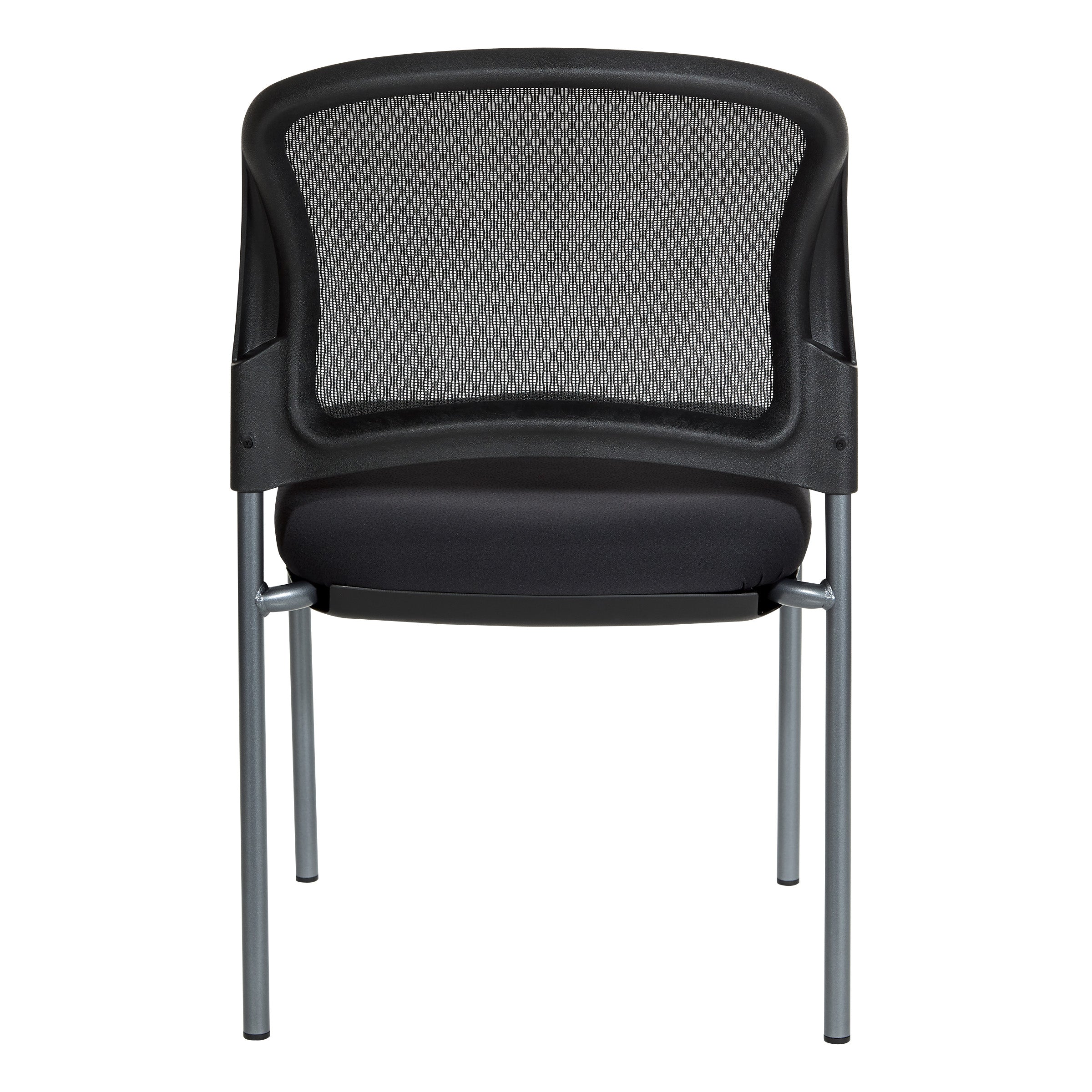 Titanium Finish Black Visitors Chair with ProGrid® Back and Straight Legs Coal
