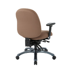 Multi-Function Mid Back Chair with Seat Slider and Titanium Finish Base