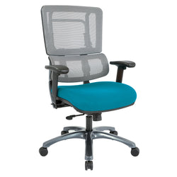 Vertical Grey Mesh Back Chair with Titanium Base 1
