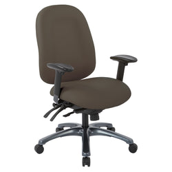 Multi-Function High Back Chair with Seat Slider and Titanium Finish Base
