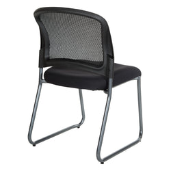 Titanium Finish Black Visitors Chair with ProGrid® Back and Sled Base Coal