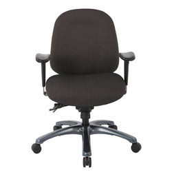 Multi-Function Mid Back Chair with Seat Slider and Titanium Finish Base