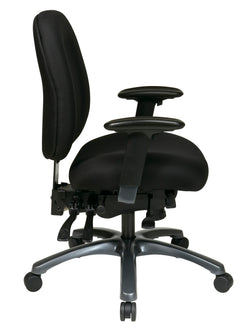 Multi-Function Mid Back Chair with Seat Slider and Titanium Finish Base