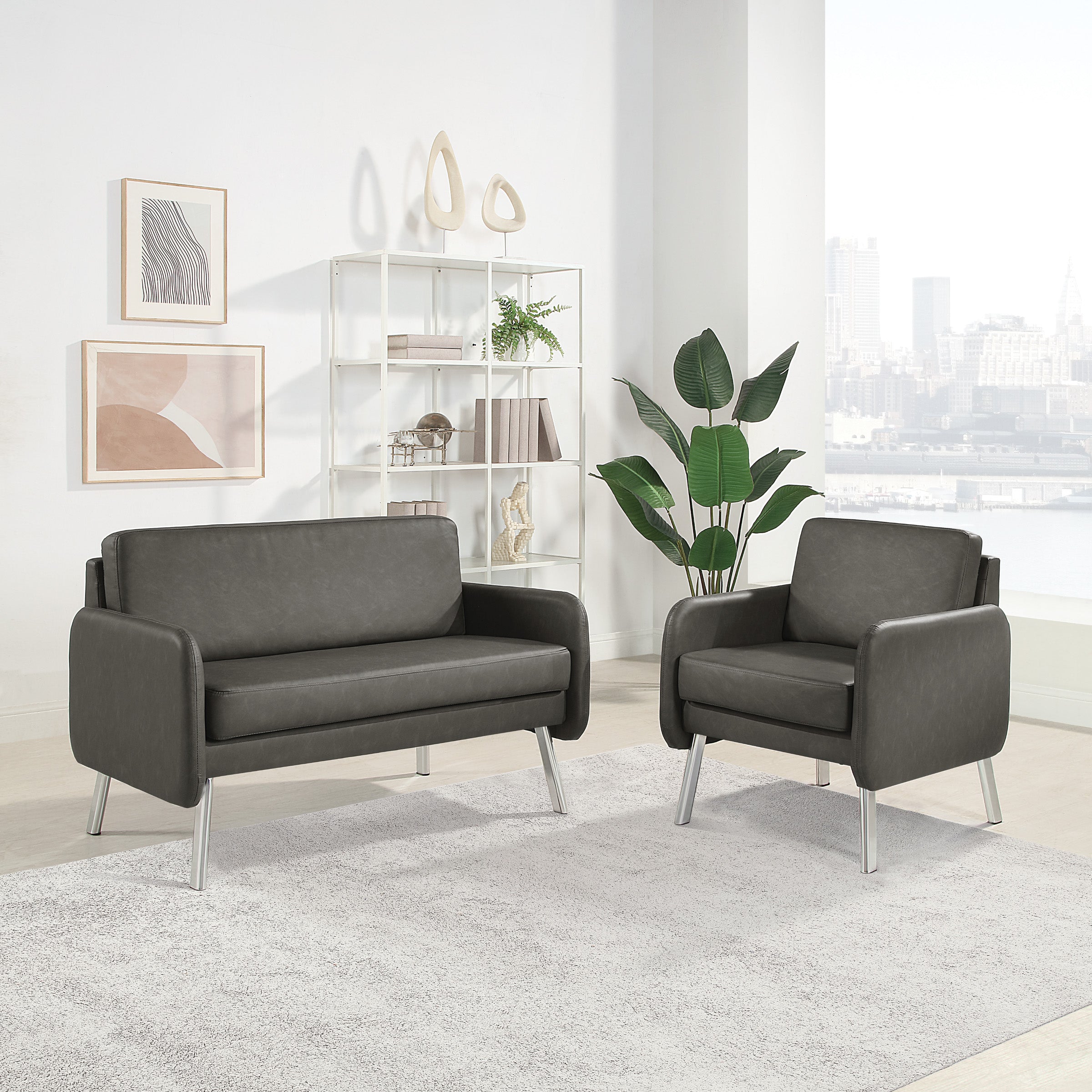 Lounge Chair in Faux Leather