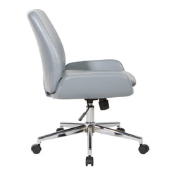 Faux Leather Chair with Chrome Finish Base