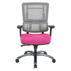Vertical Grey Mesh Back Chair with Titanium Base