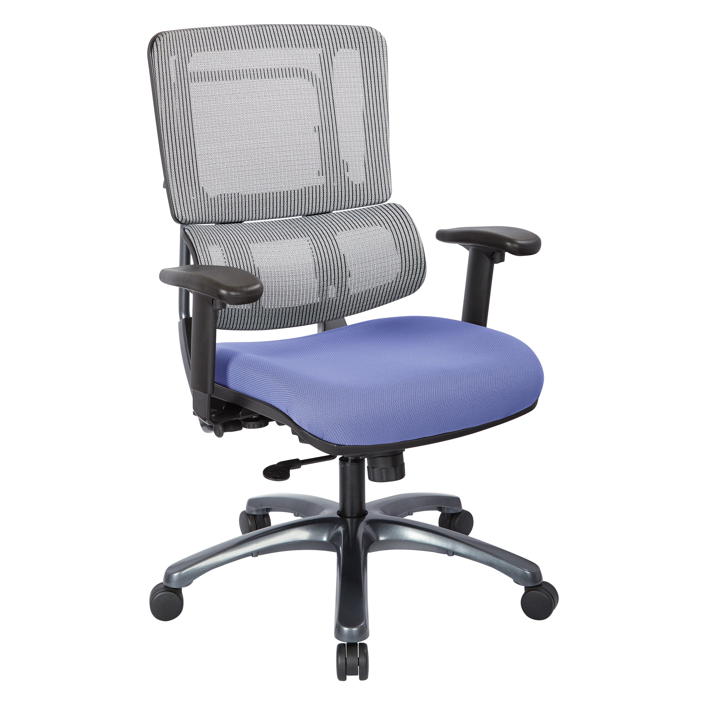 Vertical Grey Mesh Back Chair with Titanium Base 1