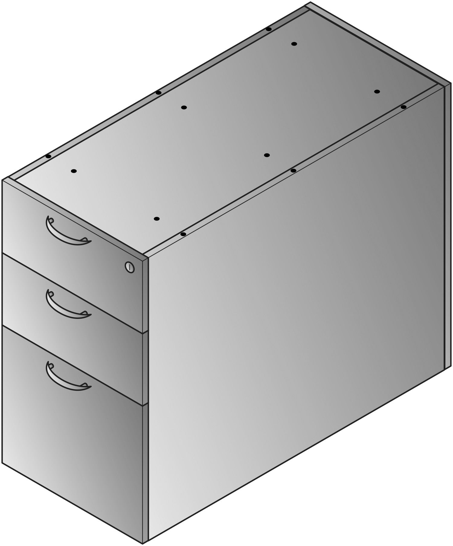 Napa 36"D Desk Pedestal, Box/Box/File