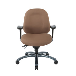 Multi-Function Mid Back Chair with Seat Slider and Titanium Finish Base