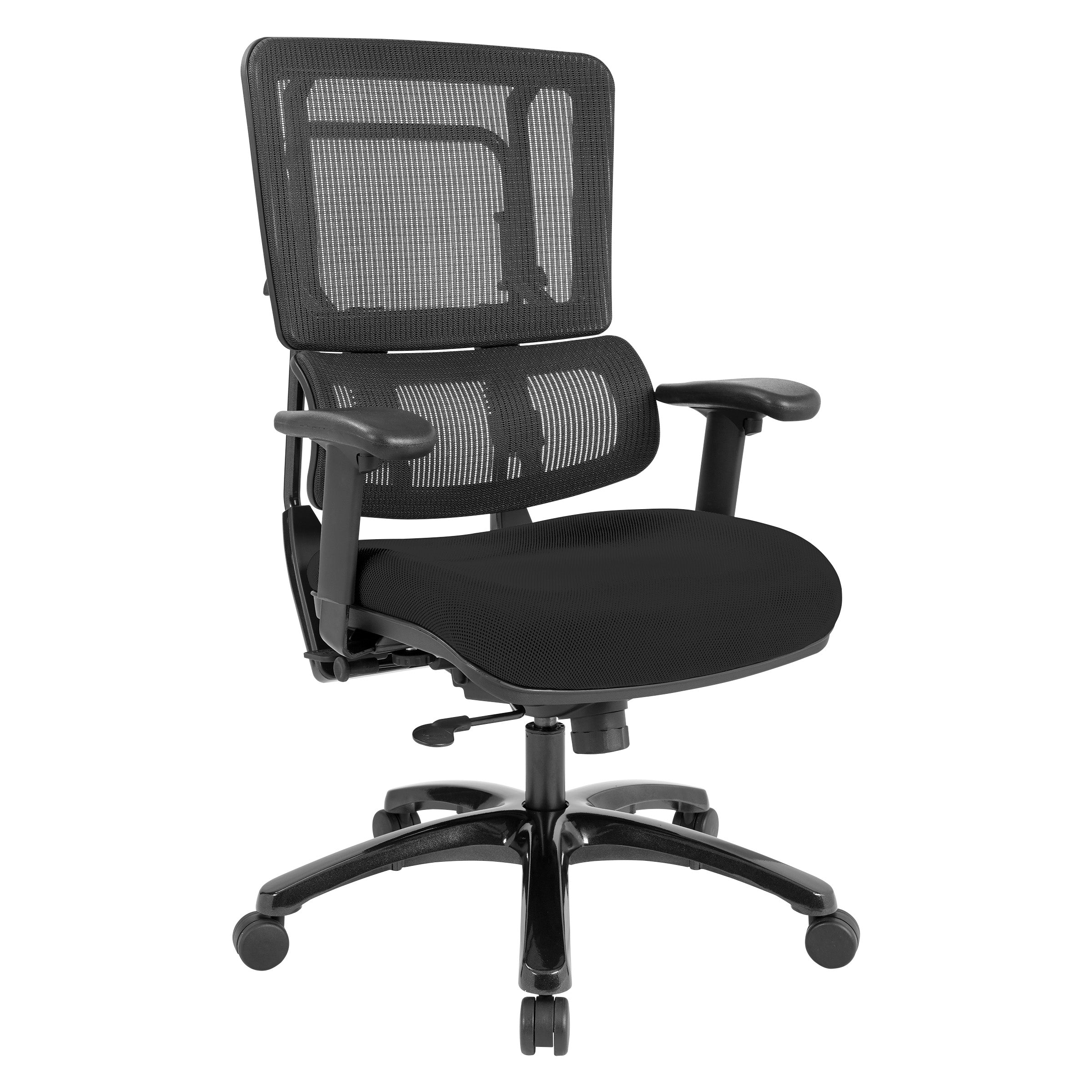 Vertical Black Mesh Back Chair with Shiny Black Base 1