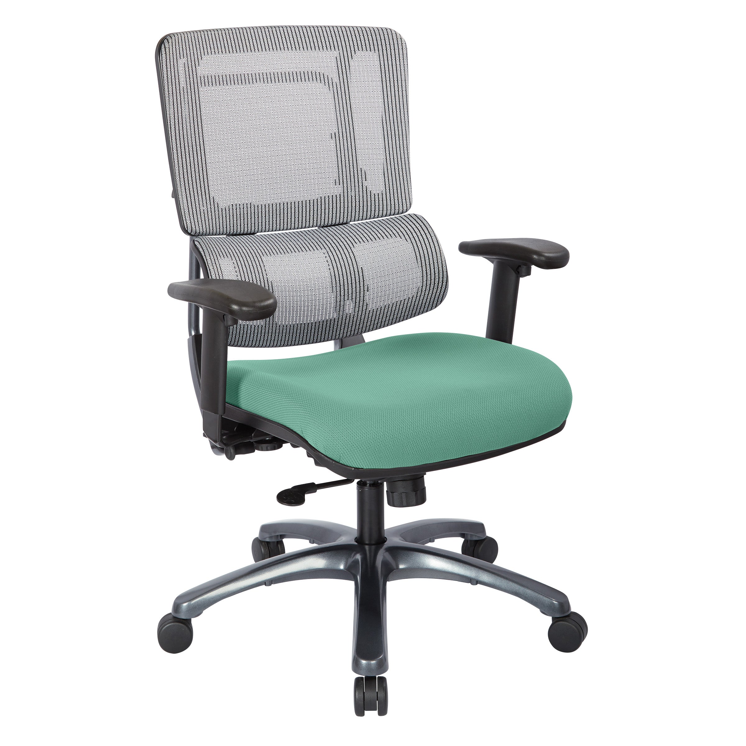 Vertical Grey Mesh Back Chair with Titanium Base 1