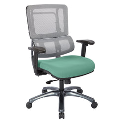Vertical Grey Mesh Back Chair with Titanium Base 1