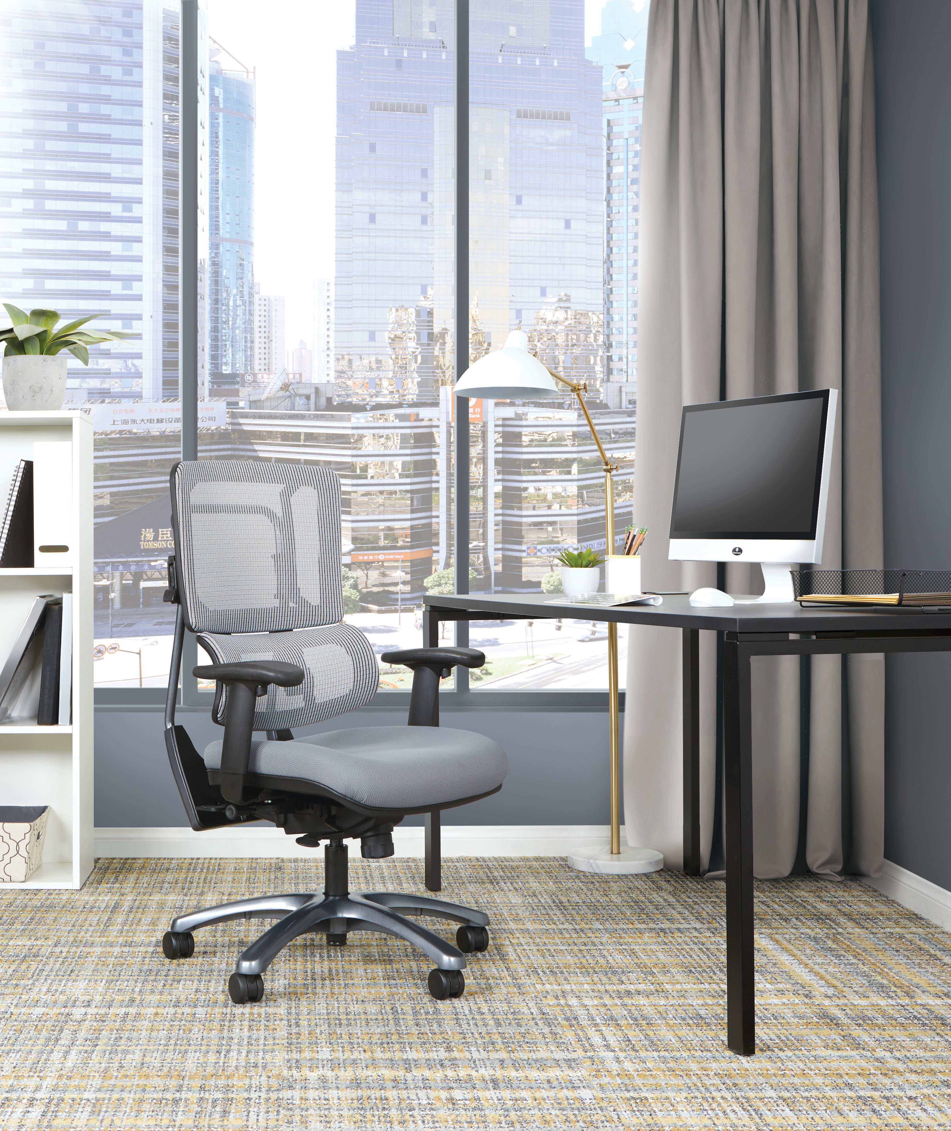 Vertical Grey Mesh Back Chair 1