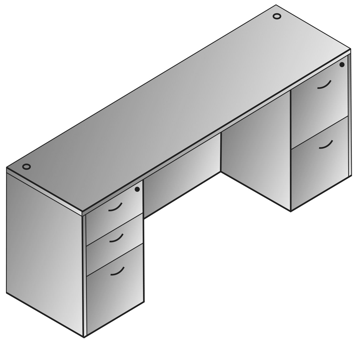 Napa Kneespace Credenza 71"X24"