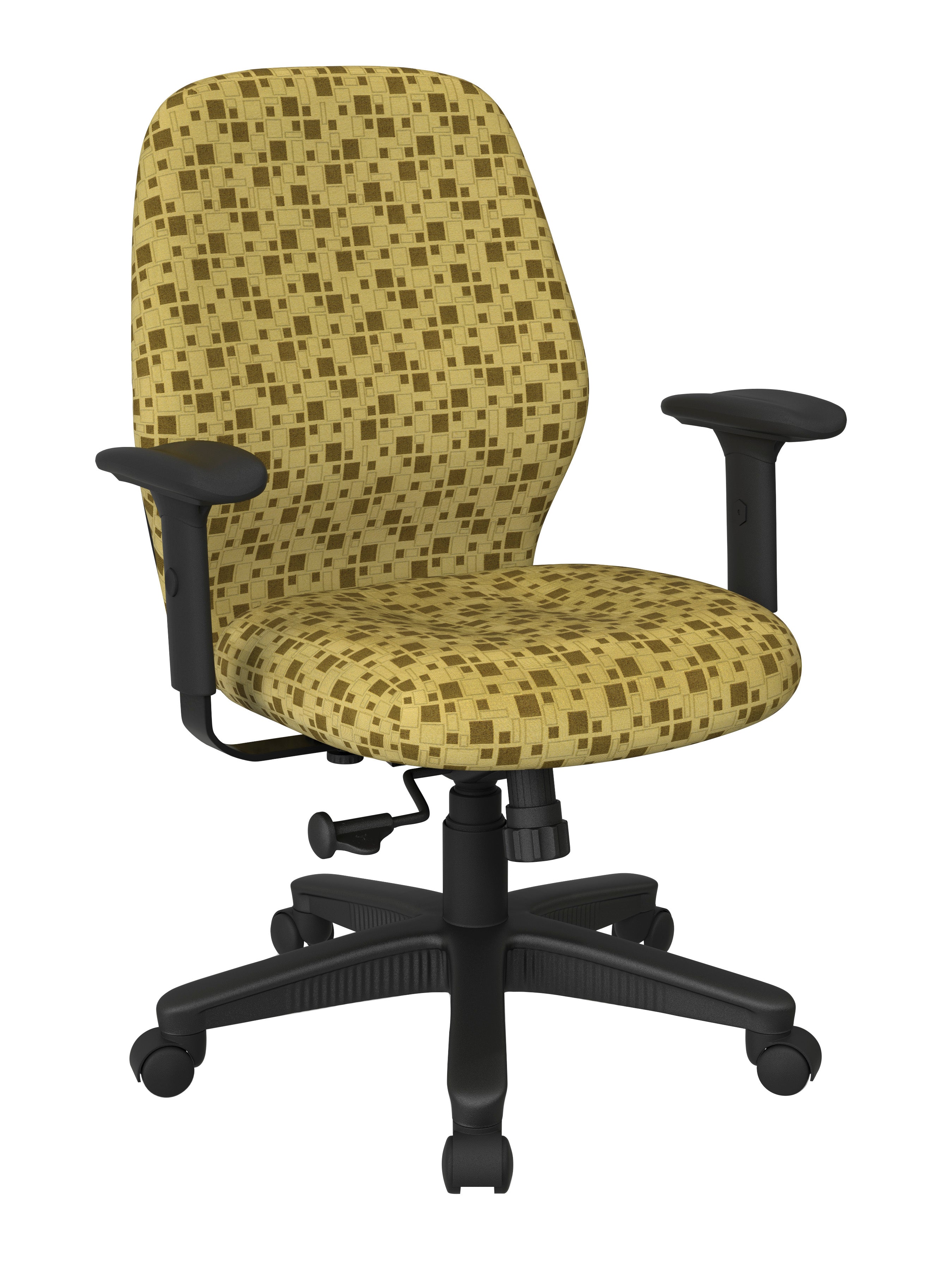 Mid Back 2-to-1 synchro Tilt Chair with 2 -Way Adjustable Soft padded Arms 26