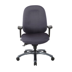 Multi-Function High Back Chair with Seat Slider and Titanium Finish Base