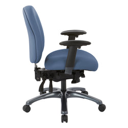 Multi-Function Mid Back Chair with Seat Slider and Titanium Finish Base